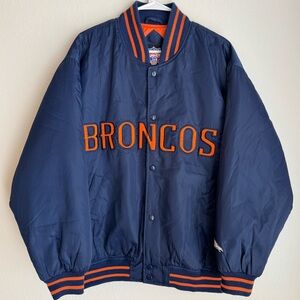 Vintage Denver Broncos Game Day NFL Varsity Bomber Jacket Satin - Medium
